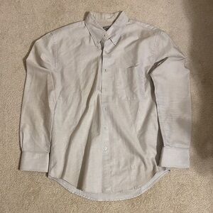 Naked & Famous Denim Light Gray Button Down Shirt